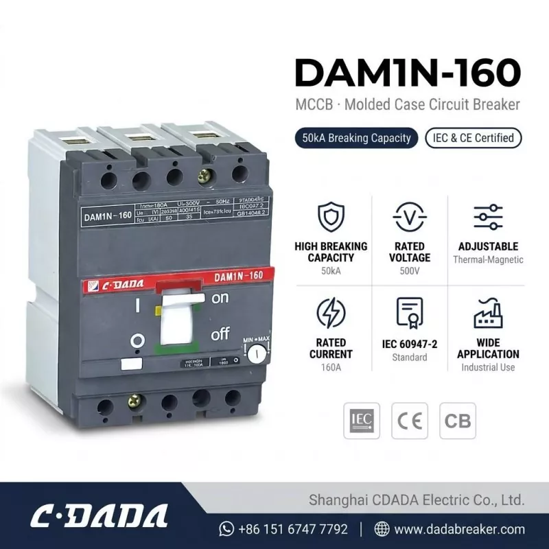 CDADA frigiver højkapacitets DAM1N-160 160A MCCB afbryder